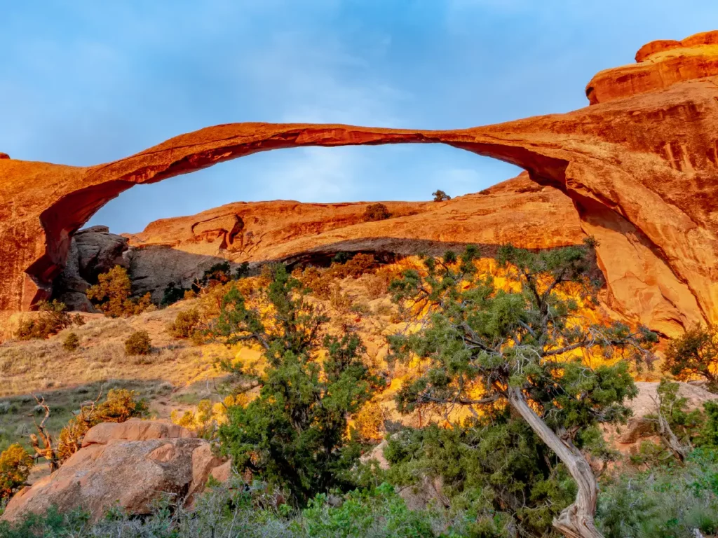 Scenic view of arches national park on grand circle adventure excursion booked with acx travel.