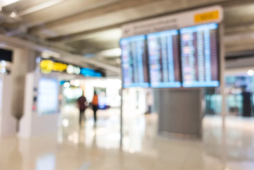 Departure board at airport.