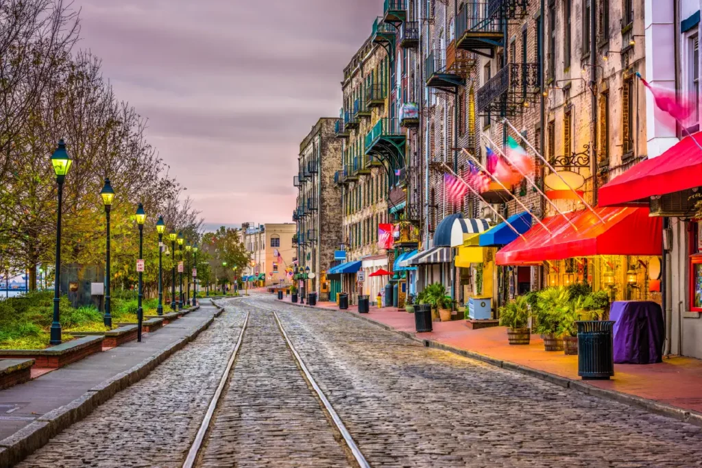 River street in savannah georgia on lowcountry excursion booked with acx travel.