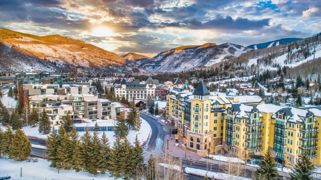 Snowy vail colorado from rocky mountain high life excursion with acx travel.